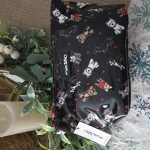 Marc Tetro Black Cosmetic Bag with Dog Print